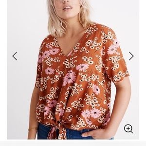 Madewell Novel Tie-Front Top in Hillside Daisies